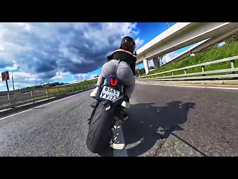 Видео: Прокатил с ветерком на спортбайке Suzuki GSX-R 1000R | Красавица держалась до последнего 11