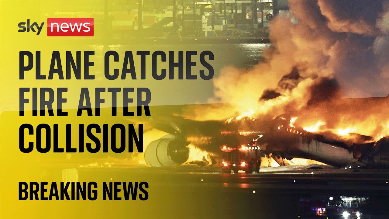Watch live: Emergency crews respond to plane on fire on runway at ...