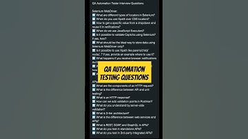 #Qa automation testing interview questions