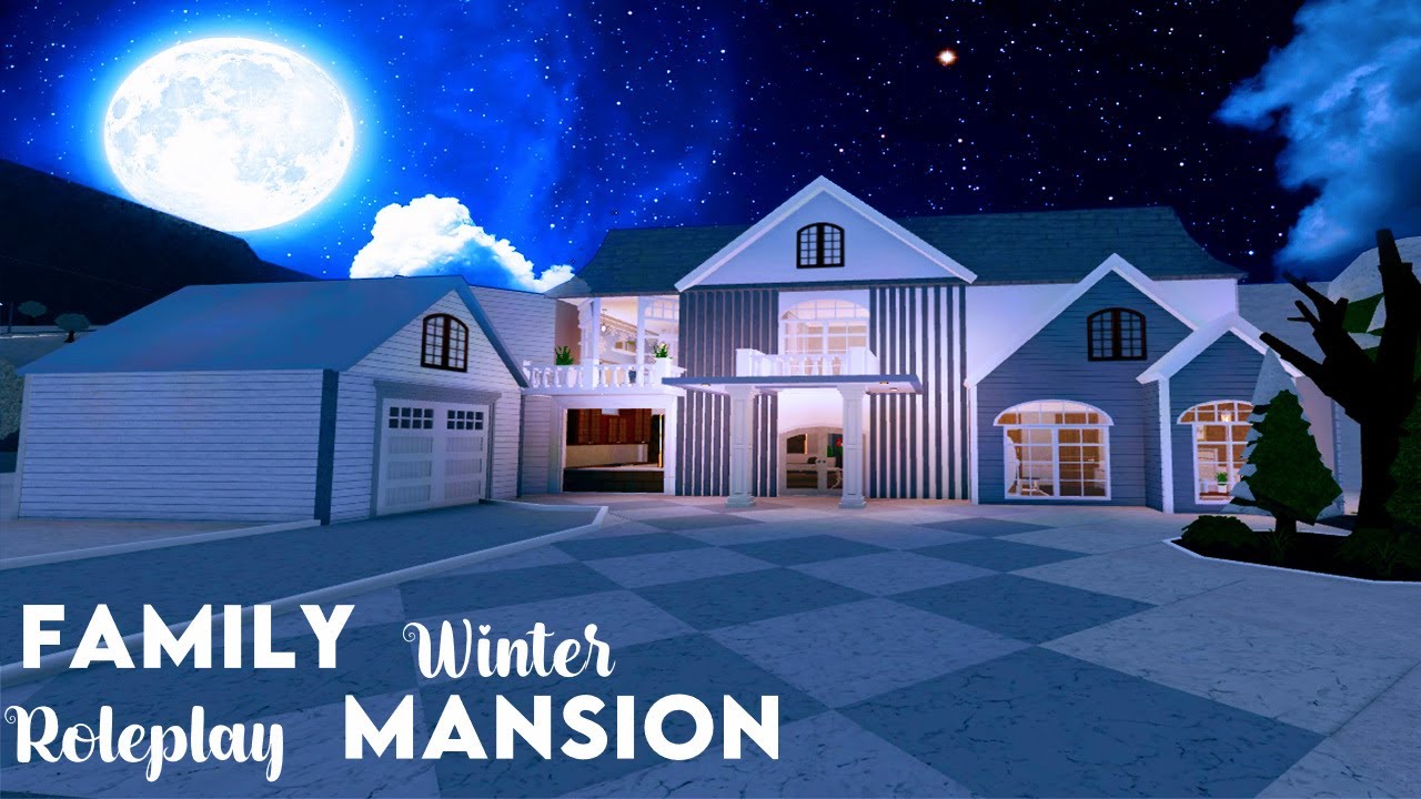 BLOXBURG Family Roleplay Winter Mansion Speedbuild bloxburg House