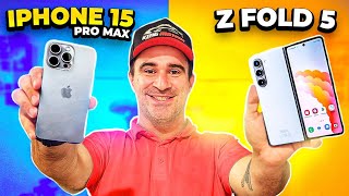 QUAL A MELHOR CÂMERA  😱 iPhone 15 PRO MAX vs Samsung Z FOLD 5