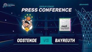 Filou Oostende v medi Bayreuth - Press Conference - Basketball Champions League 2018