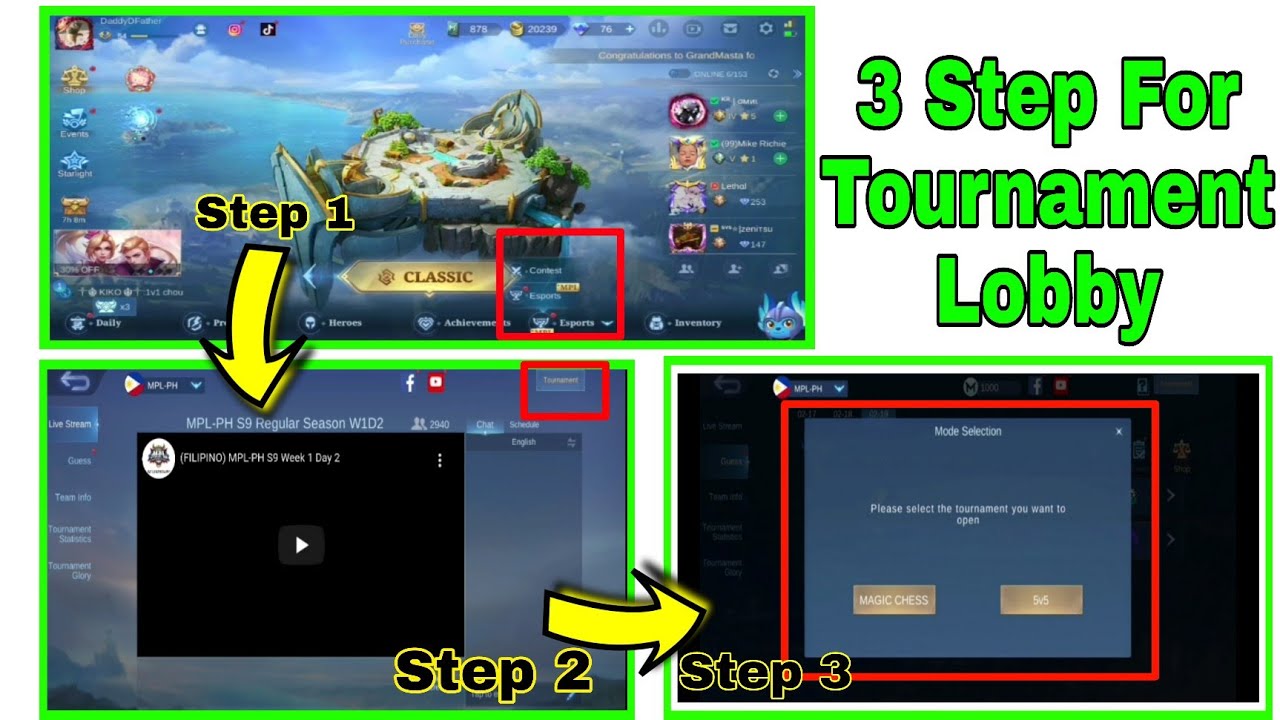 TOURNAMENT LOBBY SETUP HOW TO ENABLE TO THE LOBBY BUTTON IN 2022 MLBB