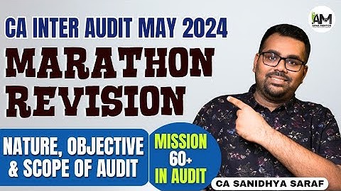 Nature Objective and Scope of Audit | CA Inter Audit | Revise in 20 minutes | CA Sanidhya Saraf