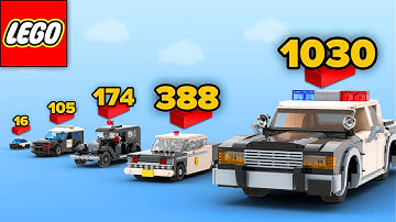 LEGO POLICE CARS From 16 to 1030 Parts | Comparison