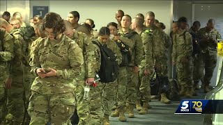 Soldiers returning home for the holidays at OKC Will Rogers International Airport