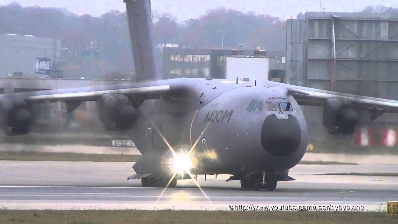 Airbus A400M Atlas [F-WWMZ] Takeoff @ Hamburg Finkenwerder