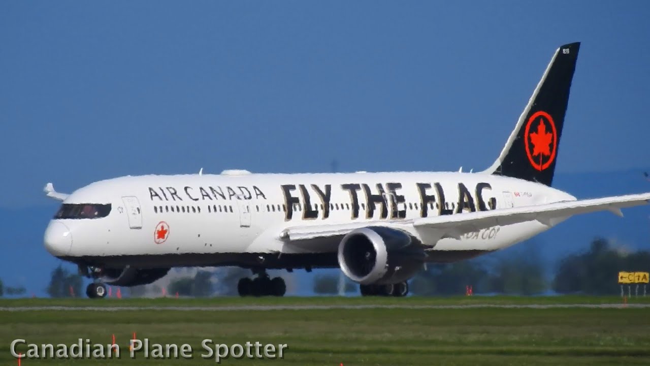 Air Canada "FLY THE FLAG" Olympic Livery 7879 Takeoff at Ottawa