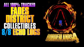 Borderlands 4 | Fades District | All 100% ECHO Logs Locations (8/8 Tracked) + 1 Untracked