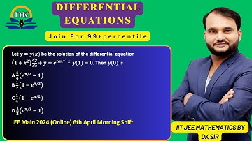 Let y=y(x) be the solution of the (1+x^2 ) JEE Main 2024 (Online) 6th April Morning Shift