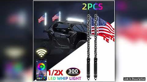 Universal 12PCS 60CM LED Whip Light RGB LED Flagpole Lamp APP Remote Control Decorative Light For