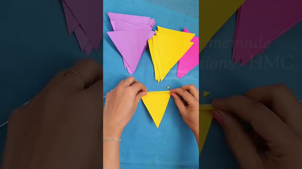 DIY Flag Banner for Birthday party / Paper Banner for home decoration / craft #shorts #youtubeshorts 