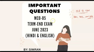 IMPORTANT QUESTIONS MCO-05 || TERM END EXAM || JUNE 2023 || @IGNOUepathshalabySimran0108 ​