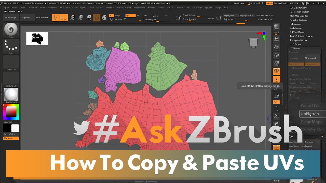 #AskZBrush - How to Copy and Paste UVs in ZBrush - YouTube