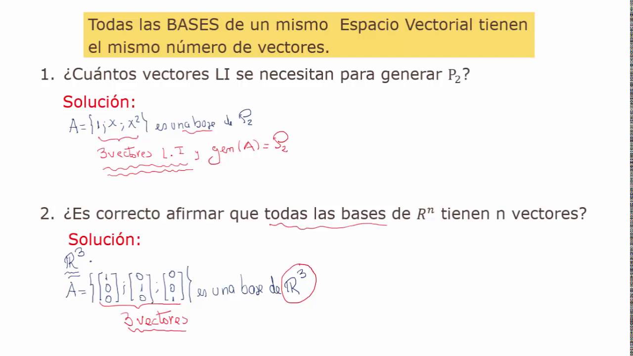 Base de un Espacio Vectorial - YouTube