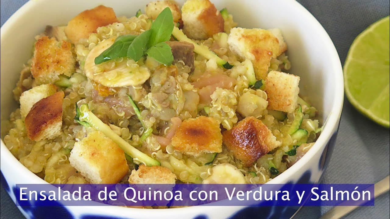 🥗 Ensalada de Quinoa y Verduras 🥒 con Salmón Ahumado 🐟 YouTube