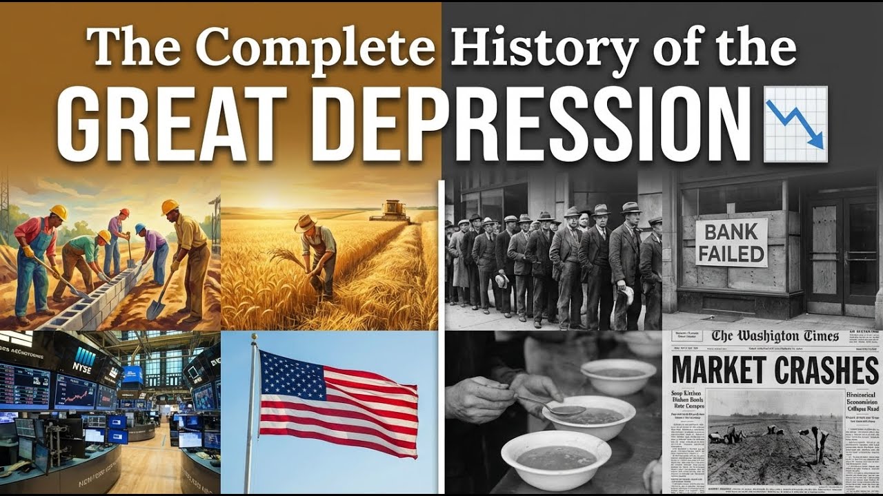 The Great Depression 📉 From 1929 Wall Street Crash to Recovery | Complete Economic History for Sleep