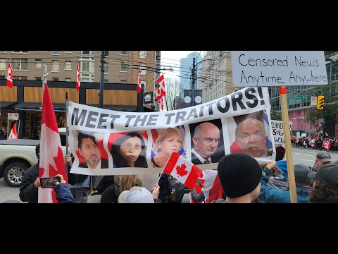 Vancouver Anti-media trucker convoy, anti-mandate rally Feb 5, 2022