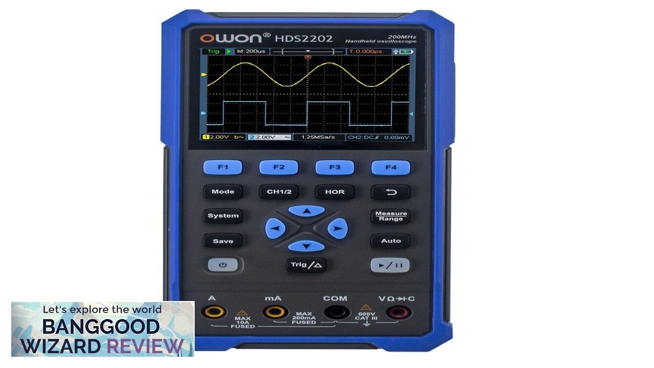 OWON 2CH Handheld Oscilloscope 200MHz Bandwidth 20000 Counts Multimeter OSC + DMM Review