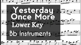 Yesterday Once More Bb Instruments Sheet  Backing Track Play Along Partitura