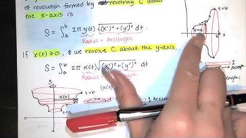 105. Parametric Curves and Calculus - Part 3 - Surface Area of a Surface of Revolution