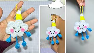 How To Make Pipe Cleaner Keychain (Cute Cloud)