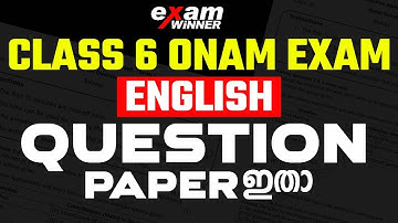 Class 6 English Onam Exam Model Question Paper Analysis .! Exam Winner Class 6