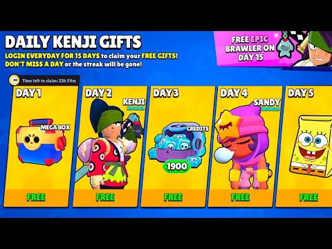 DAILY KENJI FREE GIFTS!🎁- NEW BRAWLER Brawl Stars