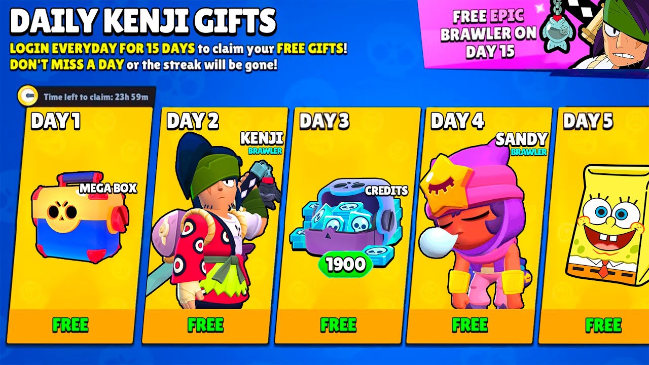 ЕЖЕДНЕВНЫЕ БЕСПЛАТНЫЕ ПОДАРКИ ОТ КЕНДЖИ! 🎁 - НОВЫЙ БРАВЛЕР Brawl Stars