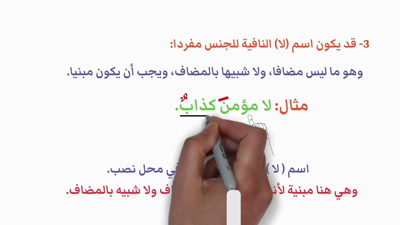 لا النافية للجنس - شروط اسم وخبر لا النافية للجنس