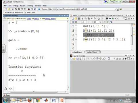 Use of Matlab 4 - analysing transfer functions - YouTube