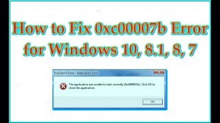 100% fix for 0xc000007b application error windows 7 , 8 8.1 10 !
thanks supporting missing dlls :_
http://www.mediafire.com/file/5abqx0q3xp...