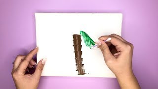 easy drawing cotton finger acrylic painting beginners