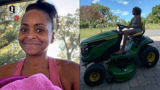 Dwight Howard's "BM" Royce Reed Gives Exterior Tour Of Home While Cutting Grass! 🏡