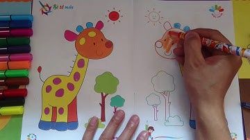 Bé học màu sắc tiếng anh - Bé học tô màu - Learn colors for Kids