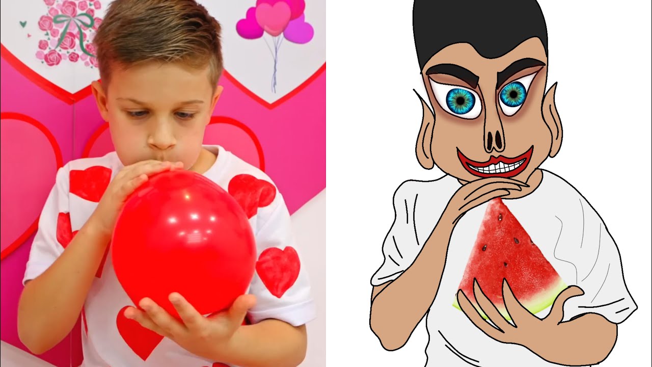 Diana and Roma are enjoying on happy valentine's day - Diana and Roma funny drawing meme