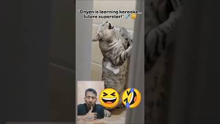 “Onyen is learning karaoke… future superstar!” 🎤🐱 🤣😆😂 #funnyvideo #viralvideo #trending #reaction