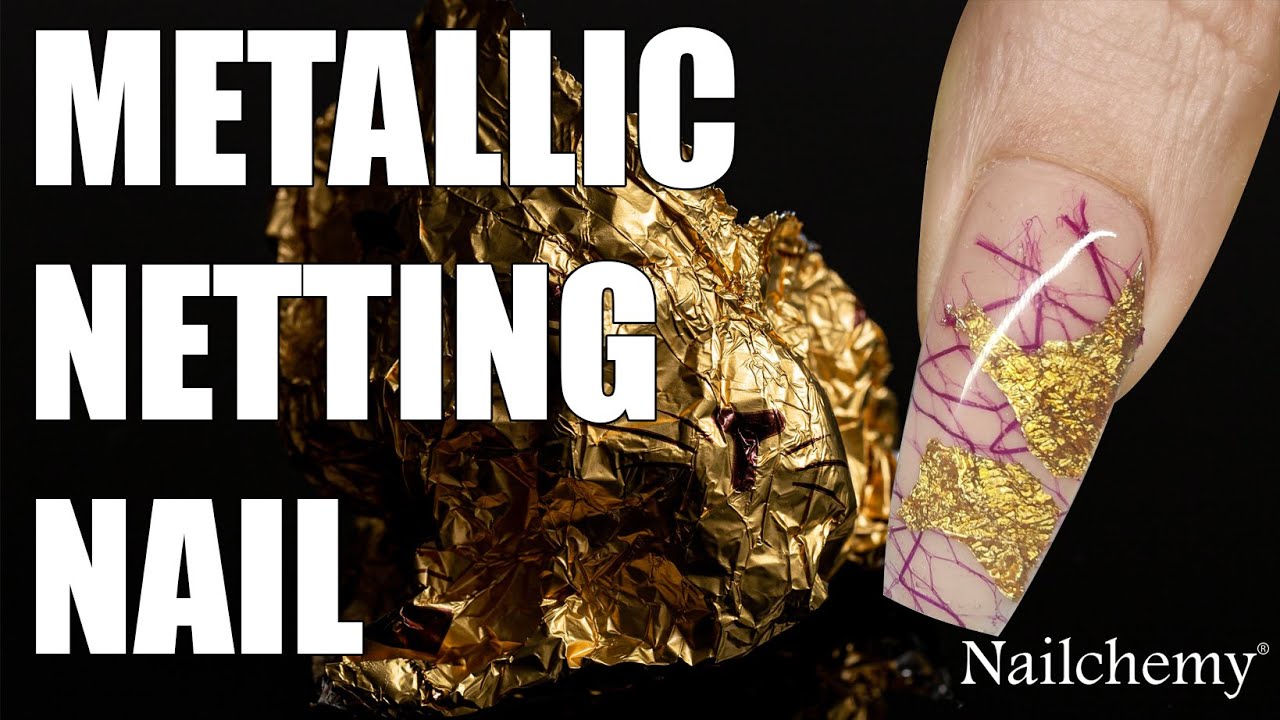 Metallic Foil Netting Nail Art Design YouTube