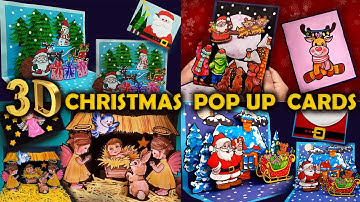 4 DIY 3d Christmas Pop Up Cards |How To Make 3d Pop Up Christmas Greeting Cards| Holiday Cards
