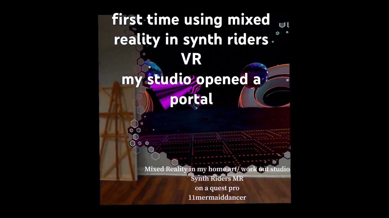 mixed reality in synth riders VR my studio opened a portal