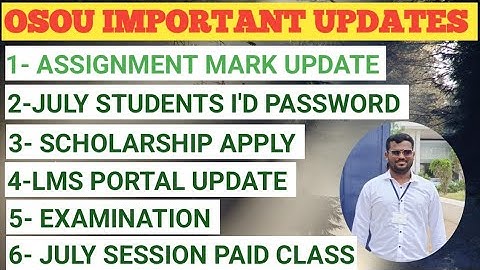 OSOU IMPORTANT UPDATES FOR ALL OSOU STUDENTS 👉