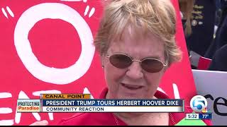 Enthusiastic crowd greets President Trump in Canal Point
