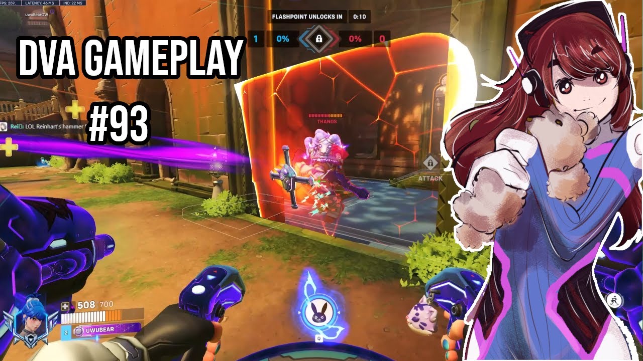 playing against a cute rein main | Overwatch 2 Dva Gameplay ...