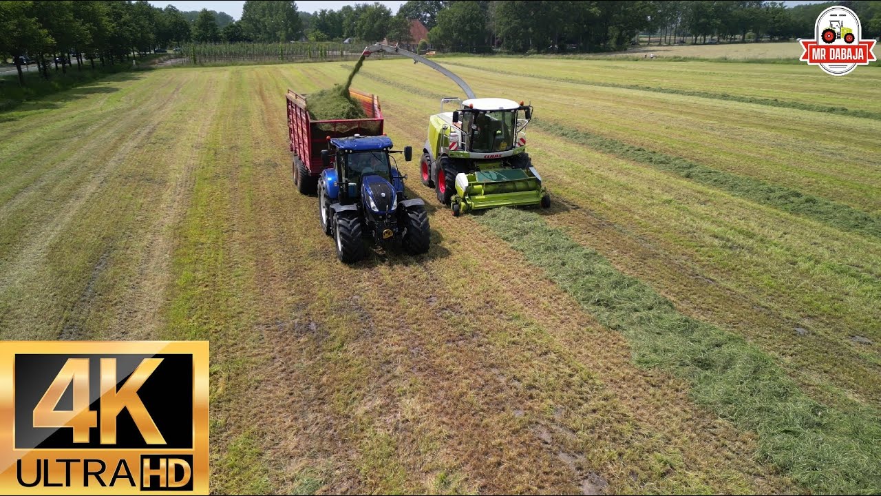 Part 3 Van der meijden chopping grass 2024 Claas jaguar 960 + new holland+ fendt +dronefootage