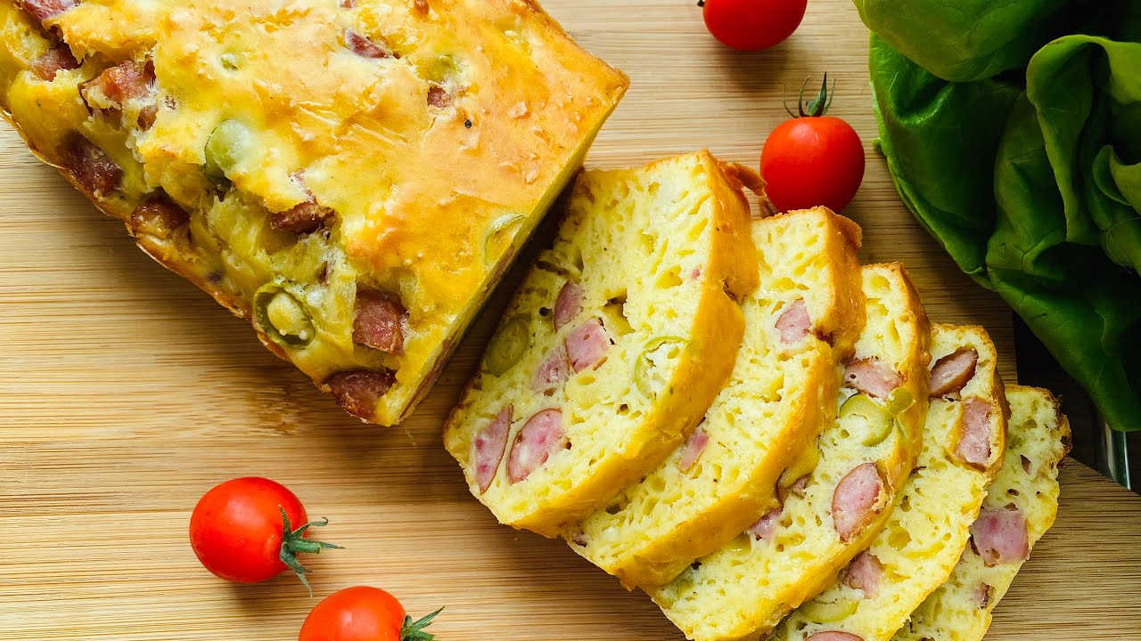 Cake Sale aux Saucisses, Olives et Fromage YouTube