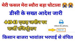 किसान बाजरा भावांतर भरपाई योजना से वंचित। मेरी फसल मेरा ब्यौरा बड़ा घोटाला।