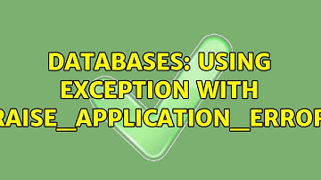 Databases: Using exception with raise_application_error