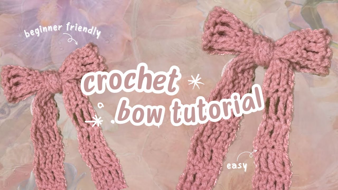 how to crochet a simple bow ໒꒰ྀི´ ˘ ` ꒱ྀིა a beginner-friendly tutorial ...