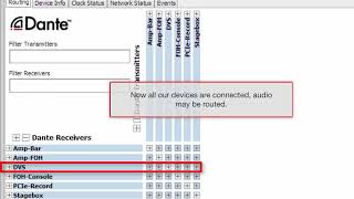 BSS |  Dante Controller - Basic Routing