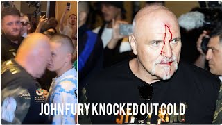 John Fury KNOCKED OUT COLD 🥶 😴 concussed cant stay on his feet bloodied and battered by 9 stone man!